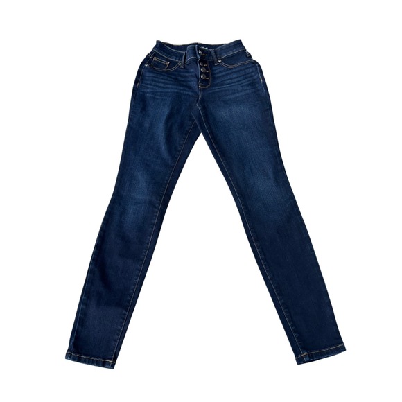 Maurices Denim - Maurices Womens Dark Wash Button Fly High Rise‎ Skinny Jeans XS REG